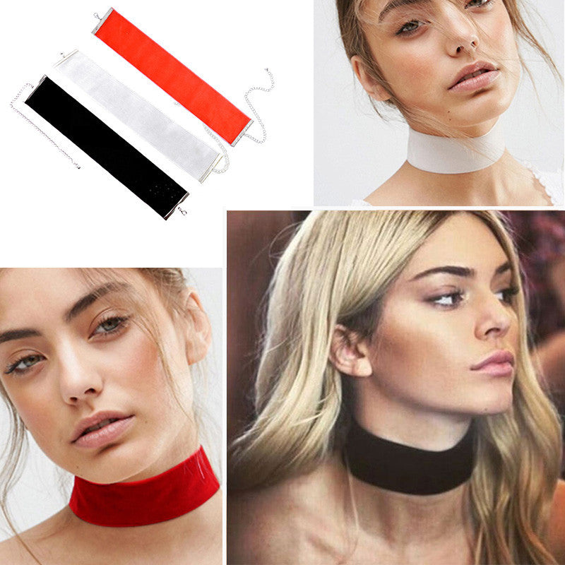 Plain Black Velvet Choker Necklace Gothic Vintage Wide Ribbon Neckless Collar Jewelry For Women #83119-Dollar Bargains Online Shopping Australia