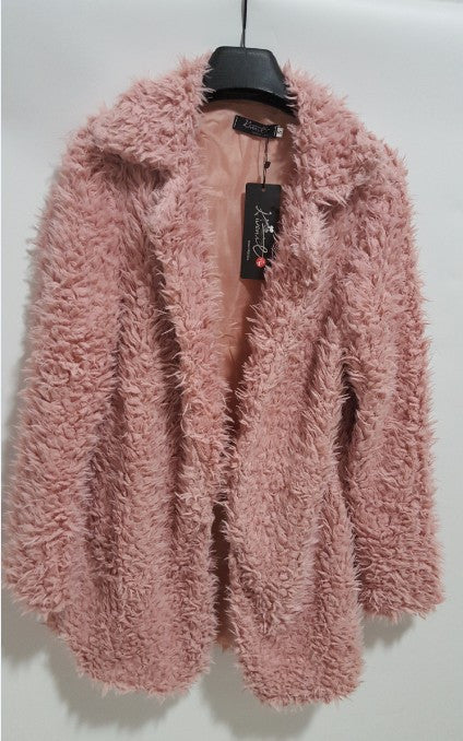 Autumn Winter Women Fur Coat Long Sleeve Cardigan Coat Female Warm Big Size Overcoat Pink Slim Warm Women Outwear Coats-Dollar Bargains Online Shopping Australia