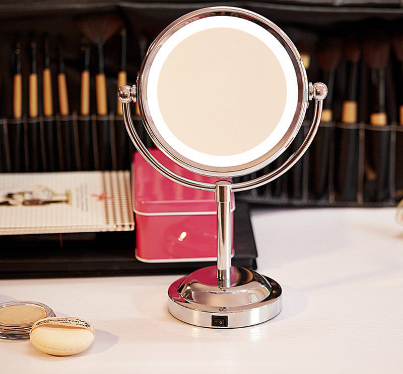 6 Inch Led Cosmetic Mirror with Light 1/3X Stainless Steel 3 pcs AA Battery Makeup Mirror with Light Table Stand Mirror-Dollar Bargains Online Shopping Australia