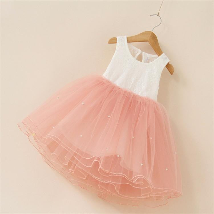 flower girl party dress baby birthday tutu dresses for girls lace baby vest baptism dresses pearls kids wedding dress-Dollar Bargains Online Shopping Australia