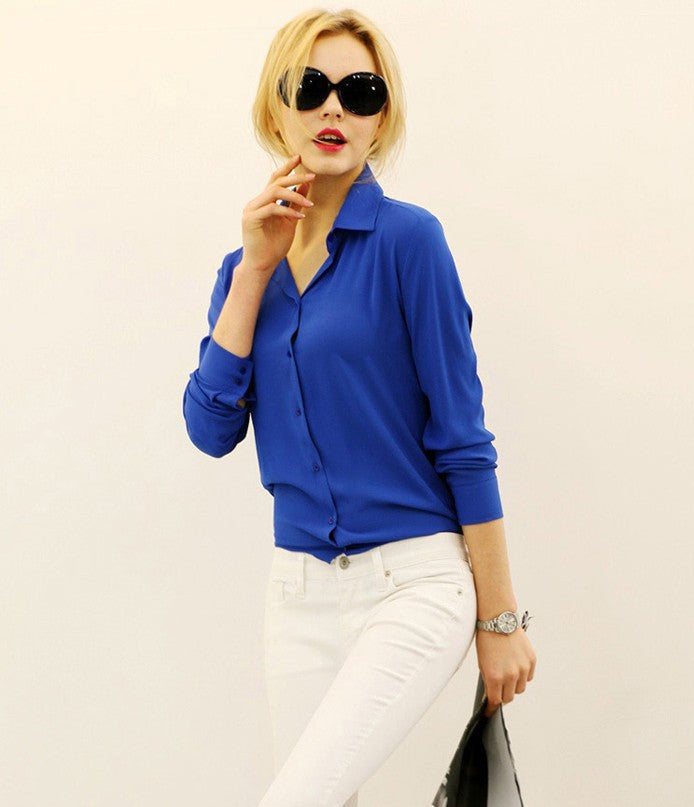 5 Colors Work Wear Women Shirt Chiffon Blusas Femininas Tops Elegant Ladies Formal Office Blouse Plus Size XXL-Dollar Bargains Online Shopping Australia