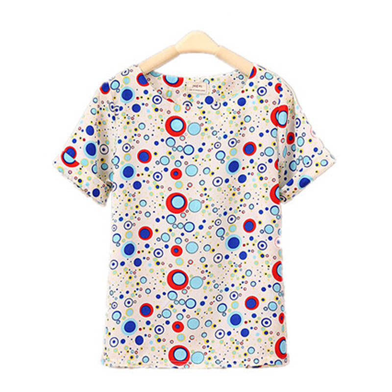 Women Lady Batwing Chiffon Polyester T-Shirt Casual Printed Shirts-Dollar Bargains Online Shopping Australia