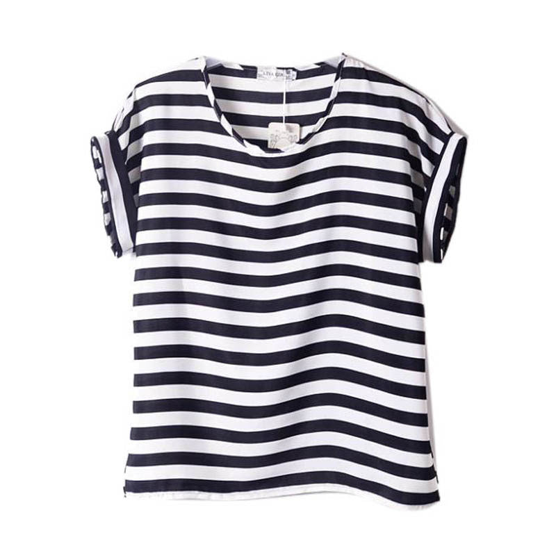 Women Lady Batwing Chiffon Polyester T-Shirt Casual Printed Shirts-Dollar Bargains Online Shopping Australia