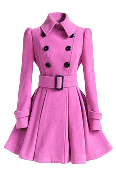 Fashion high Europe Winter Coat Belt Buckle trench Coat Double-breasted coat Long Sleeve Casual Dresses-Dollar Bargains Online Shopping Australia