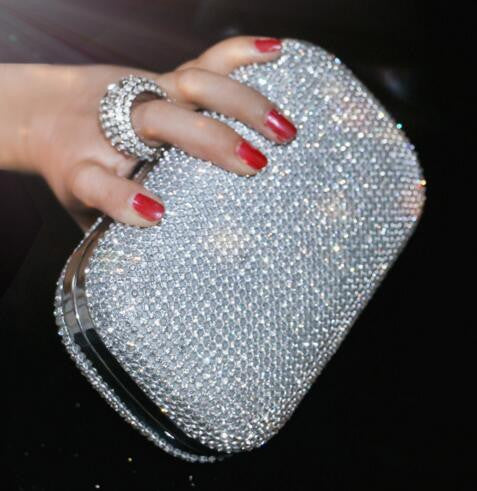 diamond-studded evening bag evening bag with a diamond bag women's rhinestone banquet handbag day clutch female 3 Color-Dollar Bargains Online Shopping Australia