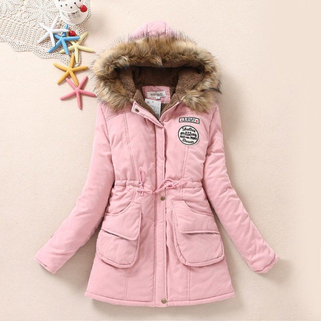 winter women jacket medium-long thicken plus size 4XL outwear hooded wadded coat slim parka cotton-padded jacket overcoat-Dollar Bargains Online Shopping Australia