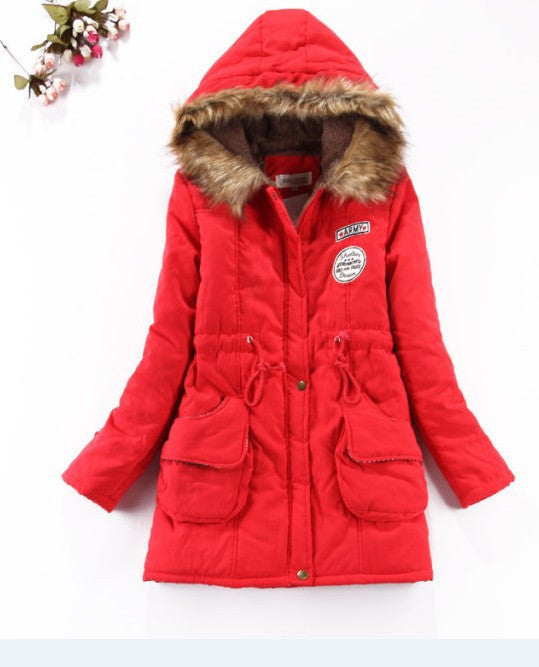 winter women jacket medium-long thicken plus size 4XL outwear hooded wadded coat slim parka cotton-padded jacket overcoat-Dollar Bargains Online Shopping Australia