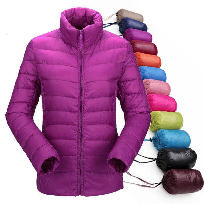 women ultra light down jacket winter duck down jackets women slim thin long sleeve parka zipper coats pockets solid-Dollar Bargains Online Shopping Australia