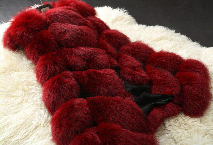 Winter Coat Women Fur Vest With a Pocket High-Grade Faux Fur Coat Leisure Women Fox Fur Long-Dollar Bargains Online Shopping Australia