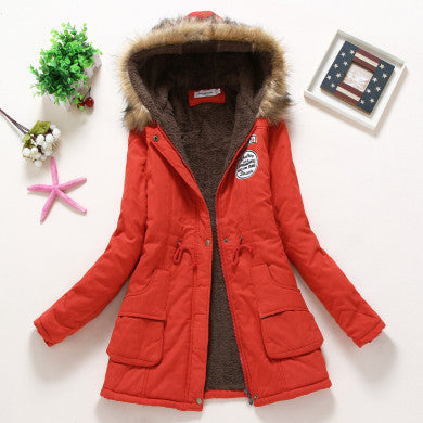 Winter Coat Women Parka Casual Outwear Military Hooded Thickening Cotton Coat Winter Jacket Fur Coats Women Clothes D21-Dollar Bargains Online Shopping Australia