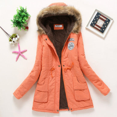 Winter Coat Women Parka Casual Outwear Military Hooded Thickening Cotton Coat Winter Jacket Fur Coats Women Clothes D21-Dollar Bargains Online Shopping Australia