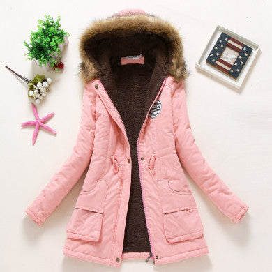Winter Coat Women Parka Casual Outwear Military Hooded Thickening Cotton Coat Winter Jacket Fur Coats Women Clothes D21-Dollar Bargains Online Shopping Australia