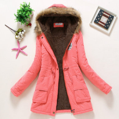 Winter Coat Women Parka Casual Outwear Military Hooded Thickening Cotton Coat Winter Jacket Fur Coats Women Clothes D21-Dollar Bargains Online Shopping Australia