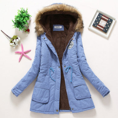 Winter Coat Women Parka Casual Outwear Military Hooded Thickening Cotton Coat Winter Jacket Fur Coats Women Clothes D21-Dollar Bargains Online Shopping Australia