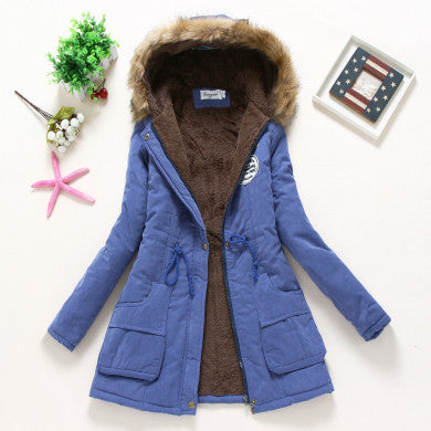 Winter Coat Women Parka Casual Outwear Military Hooded Thickening Cotton Coat Winter Jacket Fur Coats Women Clothes D21-Dollar Bargains Online Shopping Australia