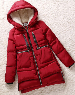 Women parka thick wadded jacket female winter jacket women outerwear slim jackets medium-long down cotton parkas red coats-Dollar Bargains Online Shopping Australia