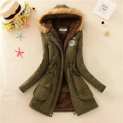 Winter Womens Parka Casual Outwear Military Hooded Coat Winter Jacket Women Fur Coats Women's Winter Jackets And Coats SD30-Dollar Bargains Online Shopping Australia