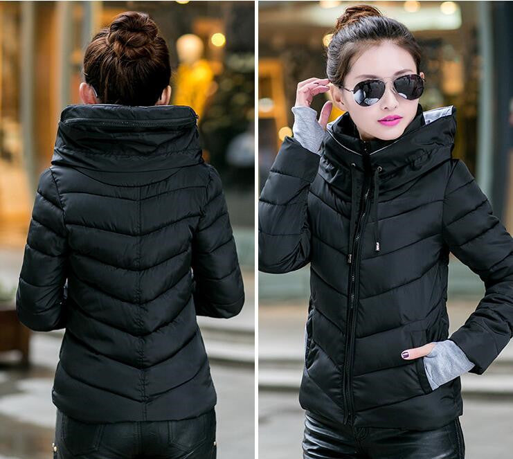 Wadded Winter Jacket Women Cotton Short Jacket Fashion Girls Padded Slim Plus Size Parkas Stand collar Coat DT1-Dollar Bargains Online Shopping Australia