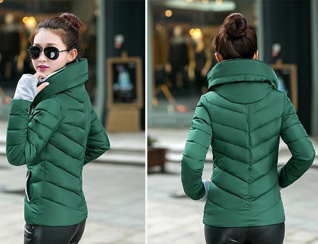 Wadded Winter Jacket Women Cotton Short Jacket Fashion Girls Padded Slim Plus Size Parkas Stand collar Coat DT1-Dollar Bargains Online Shopping Australia