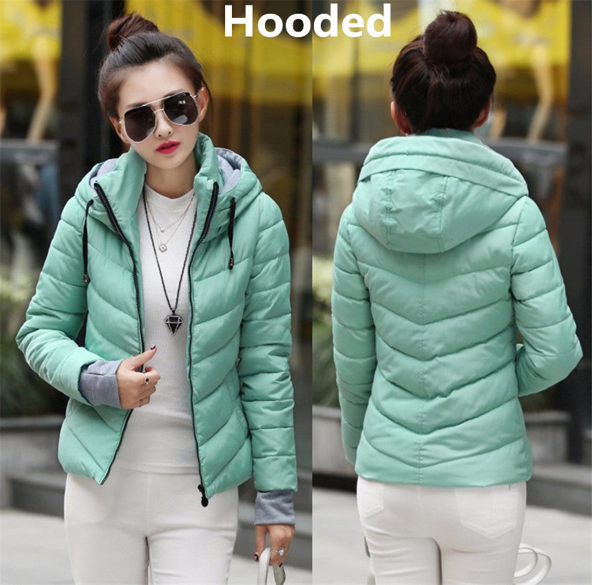 Wadded Winter Jacket Women Cotton Short Jacket Fashion Girls Padded Slim Plus Size Parkas Stand collar Coat DT1-Dollar Bargains Online Shopping Australia