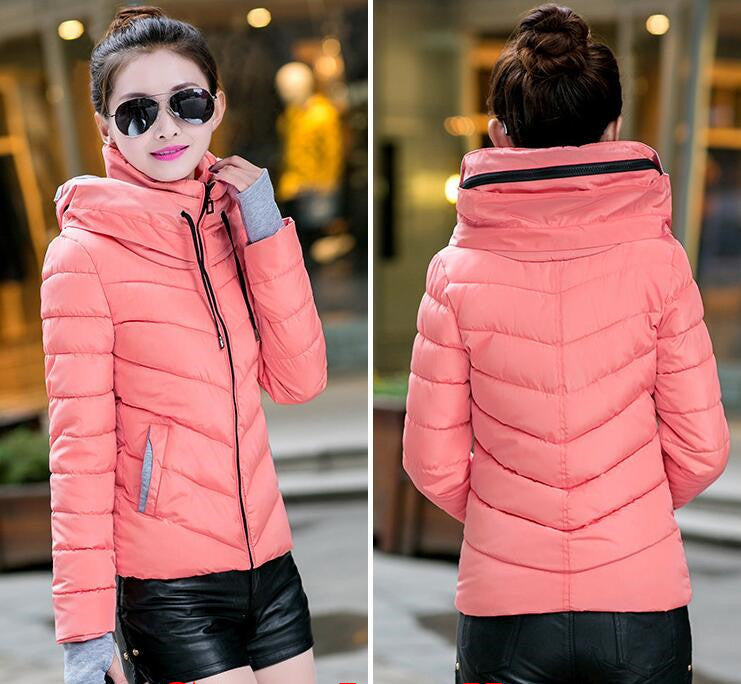 Wadded Winter Jacket Women Cotton Short Jacket Fashion Girls Padded Slim Plus Size Parkas Stand collar Coat DT1-Dollar Bargains Online Shopping Australia