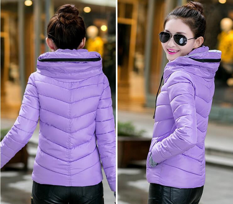 Wadded Winter Jacket Women Cotton Short Jacket Fashion Girls Padded Slim Plus Size Parkas Stand collar Coat DT1-Dollar Bargains Online Shopping Australia