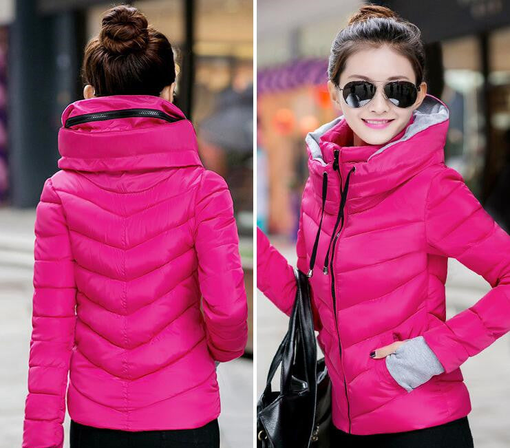 Wadded Winter Jacket Women Cotton Short Jacket Fashion Girls Padded Slim Plus Size Parkas Stand collar Coat DT1-Dollar Bargains Online Shopping Australia