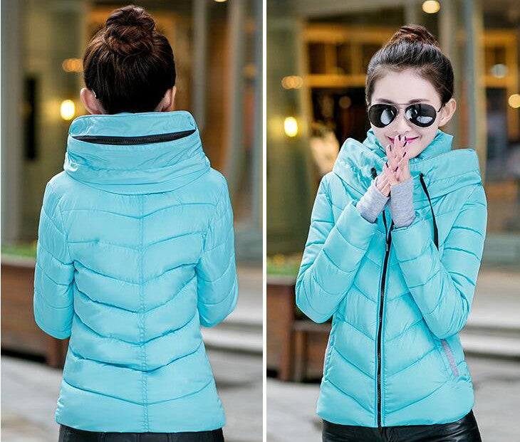 Wadded Winter Jacket Women Cotton Short Jacket Fashion Girls Padded Slim Plus Size Parkas Stand collar Coat DT1-Dollar Bargains Online Shopping Australia