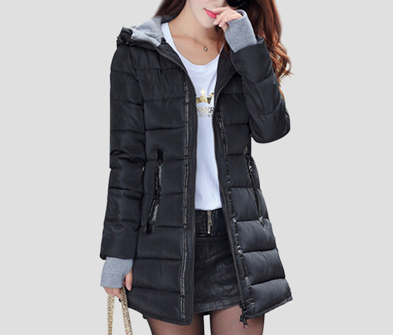 Warm Winter Jackets Women Fashion Down Cotton Parkas Casual Hooded Long Coat Thickening Plus Size Parka Zipper Cotton Slim-Dollar Bargains Online Shopping Australia