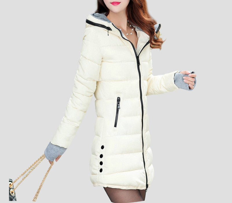 Warm Winter Jackets Women Fashion Down Cotton Parkas Casual Hooded Long Coat Thickening Plus Size Parka Zipper Cotton Slim-Dollar Bargains Online Shopping Australia