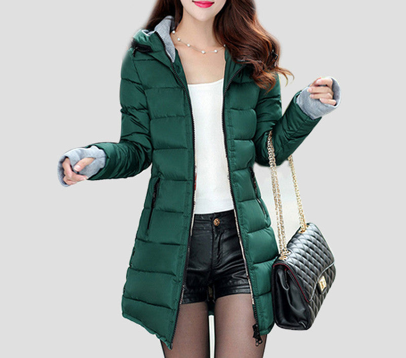 Warm Winter Jackets Women Fashion Down Cotton Parkas Casual Hooded Long Coat Thickening Plus Size Parka Zipper Cotton Slim-Dollar Bargains Online Shopping Australia