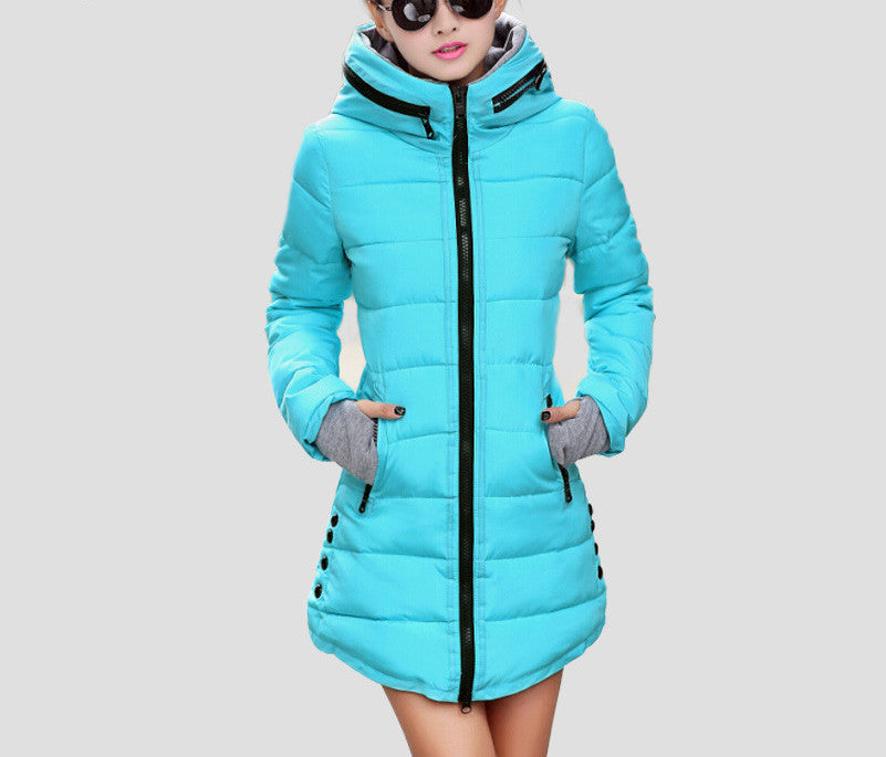 Warm Winter Jackets Women Fashion Down Cotton Parkas Casual Hooded Long Coat Thickening Plus Size Parka Zipper Cotton Slim-Dollar Bargains Online Shopping Australia