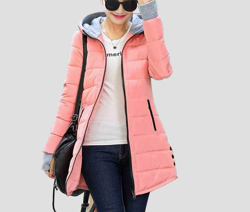 Warm Winter Jackets Women Fashion Down Cotton Parkas Casual Hooded Long Coat Thickening Plus Size Parka Zipper Cotton Slim-Dollar Bargains Online Shopping Australia