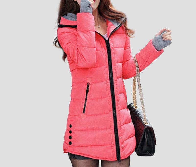 Warm Winter Jackets Women Fashion Down Cotton Parkas Casual Hooded Long Coat Thickening Plus Size Parka Zipper Cotton Slim-Dollar Bargains Online Shopping Australia