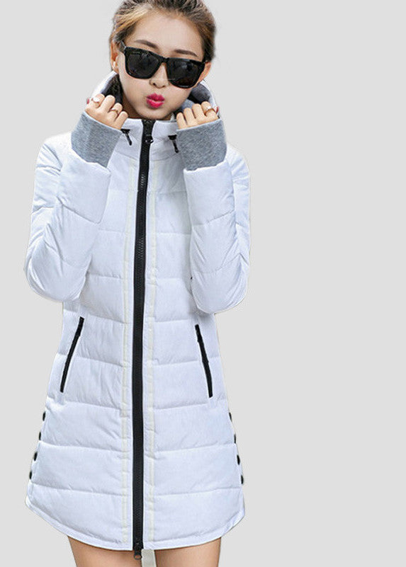 Warm Winter Jackets Women Fashion Down Cotton Parkas Casual Hooded Long Coat Thickening Plus Size Parka Zipper Cotton Slim-Dollar Bargains Online Shopping Australia