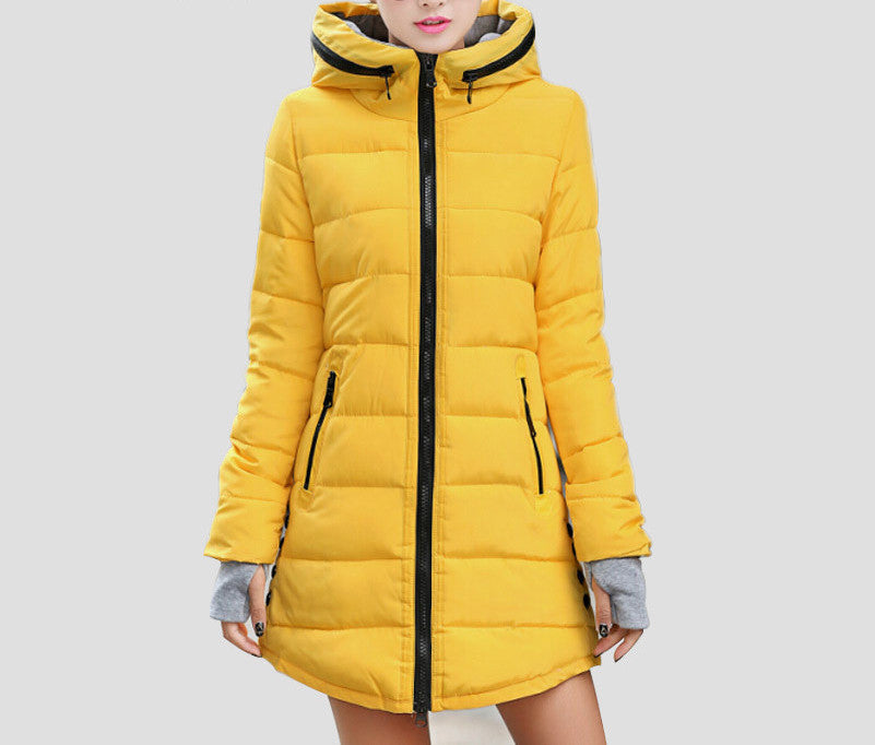 Warm Winter Jackets Women Fashion Down Cotton Parkas Casual Hooded Long Coat Thickening Plus Size Parka Zipper Cotton Slim-Dollar Bargains Online Shopping Australia