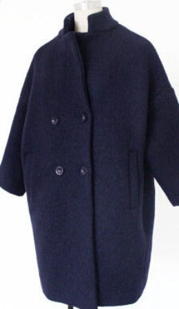 Winter Fashion Women Coat Long sleeve Medium Long High Wool Coat Loose Super Warm Woolen Coat Women G1814-Dollar Bargains Online Shopping Australia