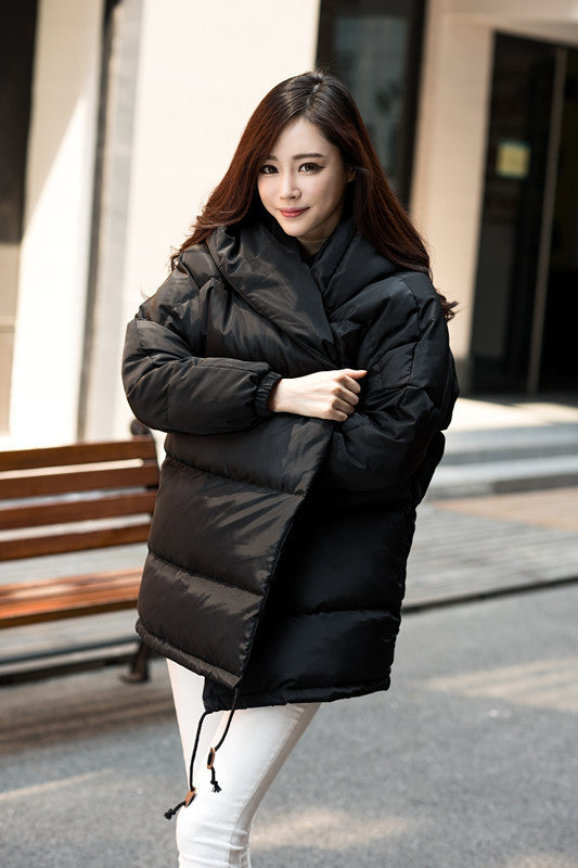winter women loose fit coat fashion cute parkas hooded jacket overcoat medium casual plus size duck down overcoat snowear-Dollar Bargains Online Shopping Australia