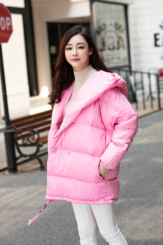 winter women loose fit coat fashion cute parkas hooded jacket overcoat medium casual plus size duck down overcoat snowear-Dollar Bargains Online Shopping Australia