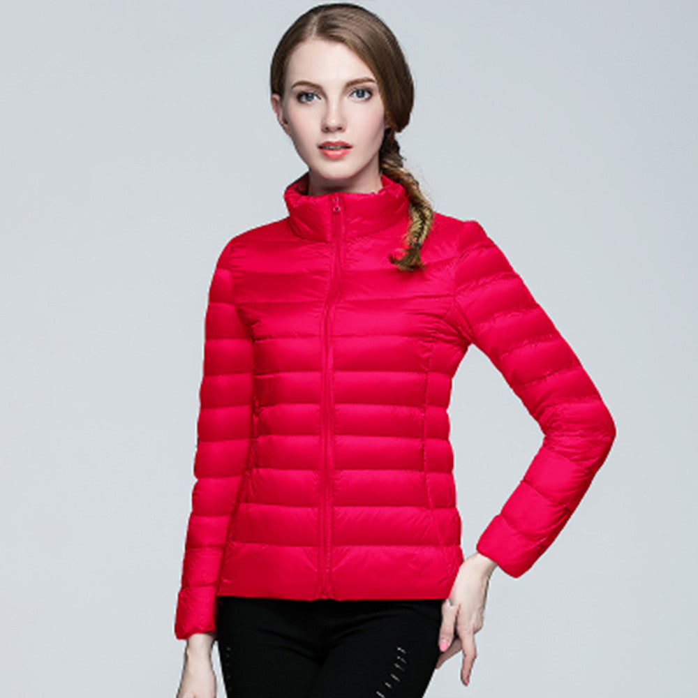 Women Ultra Light Down Jacket Winter Duck Down Jackets Women Slim Long Sleeve Parka Zipper Coats Pockets Solid-Dollar Bargains Online Shopping Australia