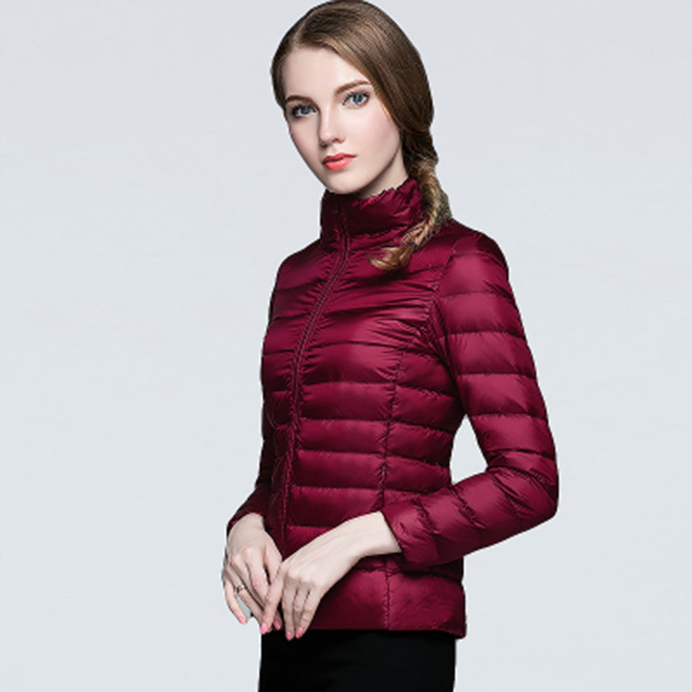 Women Ultra Light Down Jacket Winter Duck Down Jackets Women Slim Long Sleeve Parka Zipper Coats Pockets Solid-Dollar Bargains Online Shopping Australia