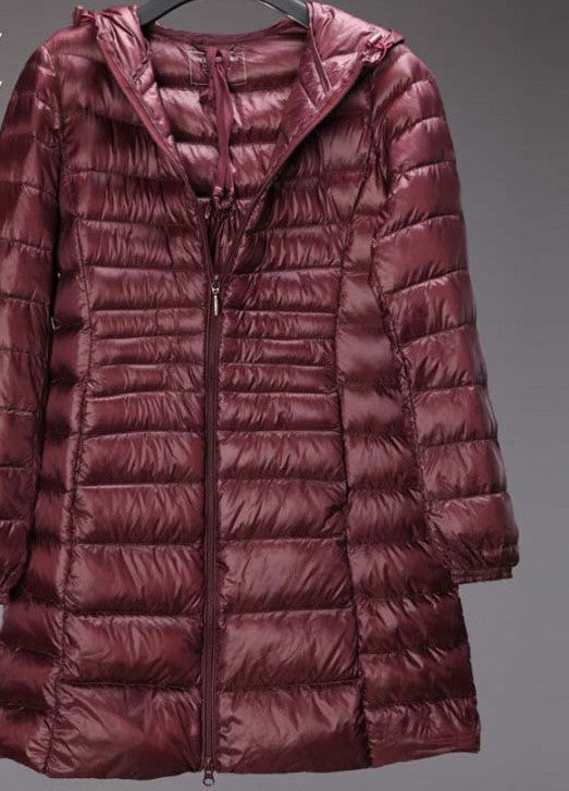 Winter Women Long Down Jackets Fashion Ultra Light White Duck Down Coat Hooded Down Parkas For Women XXXL Plus Size-Dollar Bargains Online Shopping Australia