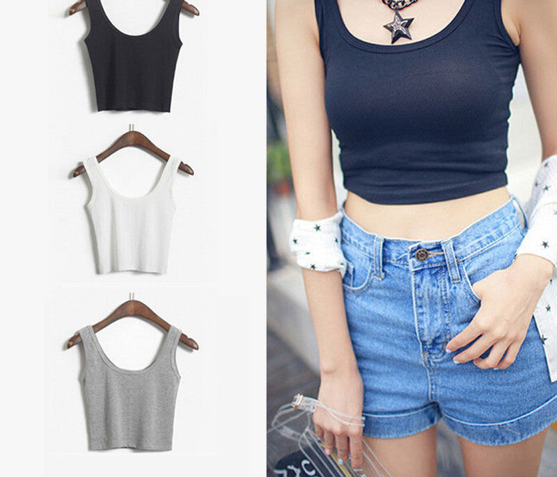Sexy Crop Top Cropped Vintage Tops Tank Bustier Tanks Sleeveless Vest Women's Shirt Camisole 7 Colors-Dollar Bargains Online Shopping Australia