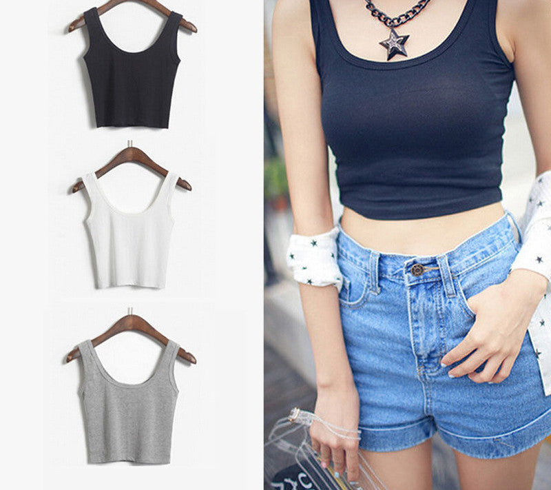 Sexy Crop Top Cropped Vintage Tops Tank Bustier Tanks Sleeveless Vest Women's Shirt Camisole 7 Colors-Dollar Bargains Online Shopping Australia