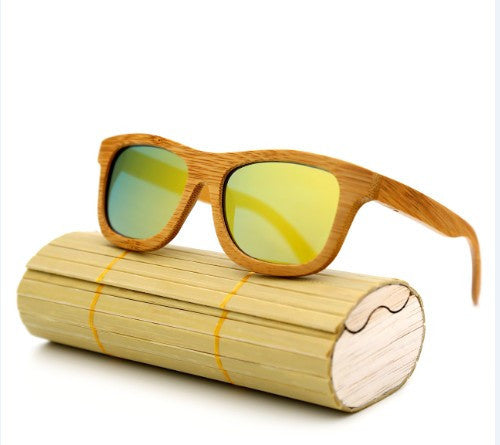 fashion Products Men Women Glass Bamboo Sunglasses au Retro Vintage Wood Lens Wooden Frame Handmade-Dollar Bargains Online Shopping Australia