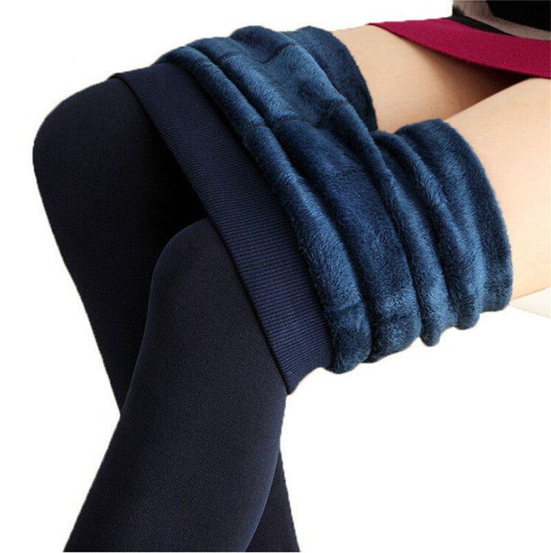 Winter Women Warm Leggings Elastic High Waist Plus Velvet Faux Thick Slim Stretch Thick Trousers Female-Dollar Bargains Online Shopping Australia