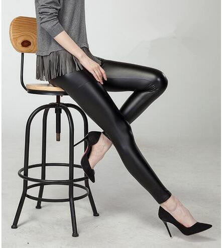 Plus Size Fashion women's Sexy Skinny Faux Leather High Waist Leggings Pants S/M/L/XL-Dollar Bargains Online Shopping Australia