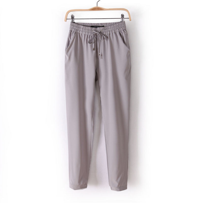 Chiffon Pants Summer Women Pants Harem Pants Drawstring Elastic Waist Pants Casual Plus Size Women Trousers-Dollar Bargains Online Shopping Australia