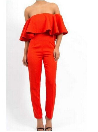 Arrival Ruffles Regular Fashion Sexy Brooke Jumpsuit And Color Rompers Strapless Wave Piece Pants Ce6320-Dollar Bargains Online Shopping Australia