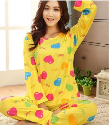 19 Styles Casual Women Pajamas Set Cartoon O-Neck Long Sleeve Pyjamas For Women Summer Nightwear Sleepwear Suit Pink M~XL-Dollar Bargains Online Shopping Australia